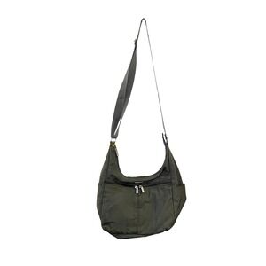 Baggallini Cargo Purse Gray Nylon Shoulder Crossbody Travel Bag Zip Close